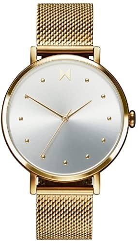 MVMT Stainless Steel Dot Analog Silver Dial Women Watch-28000034-D, Gold Band