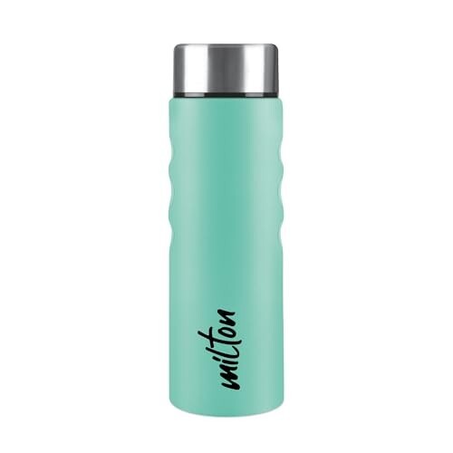 MILTON Stream 750 Stainless Steel Water Bottle 770 ml, Single Walled, ISI Certified I Leak Proof Lid, Rust Proof I For School, Office, Gym I Aqua Green
