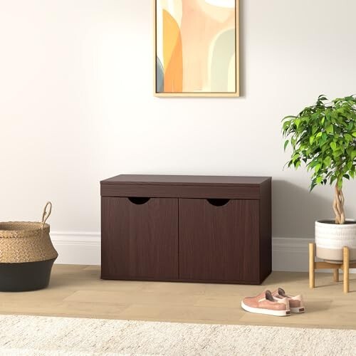 Amazon Brand - Solimo Sauron Engineered Wood 2 Door Shoe Rack (Wenge finish)