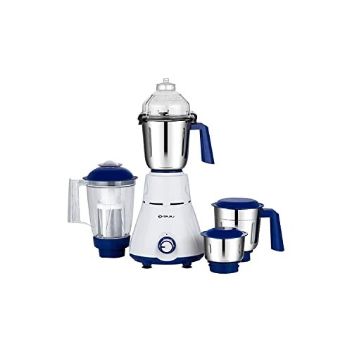 Bajaj Rex 750W Mixer Grinder | 4 Jars | Nutri Pro FeatureWhite