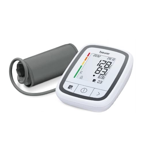 Beurer BM 32 Upper arm blood pressure monitor I Irregular heartbeat detection possible I Risk Indicator I Large Memory space of 120 readings I Dual User I 3 Years Warranty