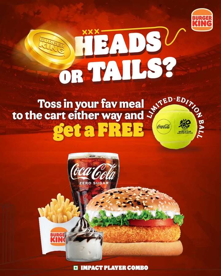 burger king Dine In - Free tennis/cricket ball Limited Edition