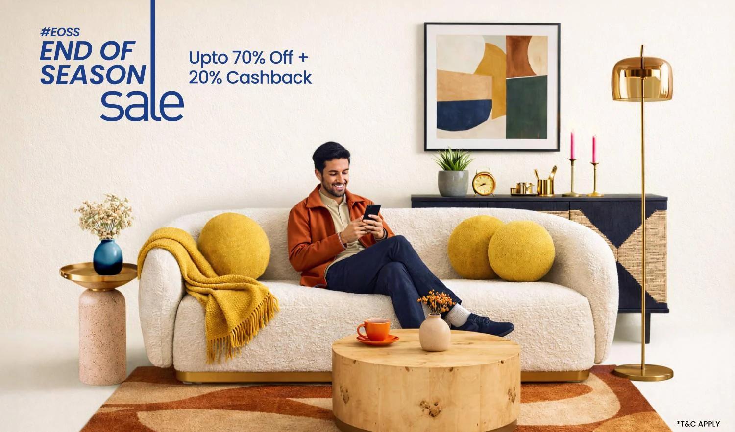 Pepperfry End Of Season Sale - Upto 70% Off + 20% Cashback