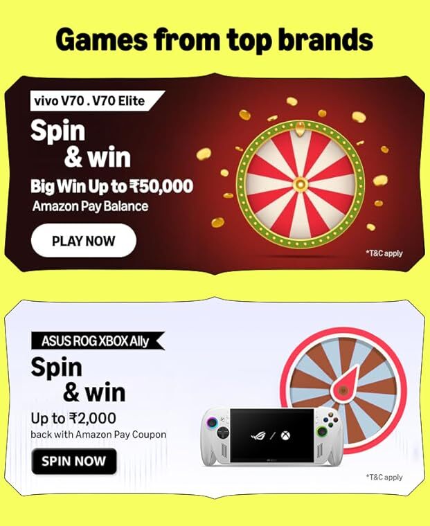 Vivo V70 Elite Spin and Win up to ₹50,000 as Amazon Pay Balance*