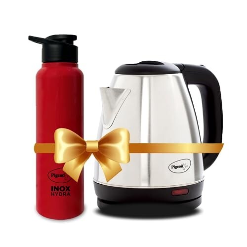 Pigeon 1.5 litre Hot Kettle and Stainless Steel Water Bottle Combo|1300 W