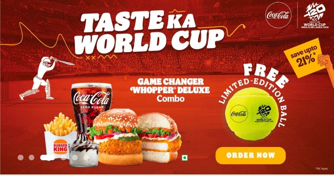 Burger King: Taste ka world cup - Get a Free Limited edition Ball with T20 WORLD CUP Special meals 