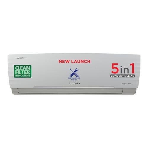 Lloyd 1 Ton 5 Star Inverter Split AC (5 in 1 Convertible, White)