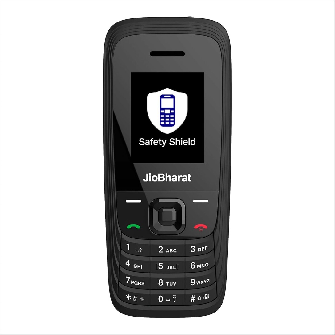 JIO JioBharat V4 4G Keypad Phone with Safety Shield Feature, JioTV, JioHotstar, JioSaavn, JioPay (UPI & SoundPay), LED Torch, Digital Camera, 1000mAh Battery | Black | Locked Network
