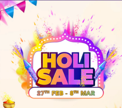 Holi Sale Flat 12% Off + 9% + 3% on UPI 