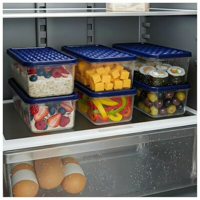 SWAPKART Airtight Plastic Storage Containers Set for Kitchen | Pantry Organizer Boxes for Fridge | Durable, Space-Saving, Freezer & Dishwasher Safe Kitchen Accessories 1200 ML (Set of 6)