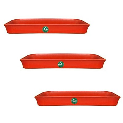 TrustBasket UV Treated Rectangular Bottom Tray(Plate/Saucer) Set of 3 