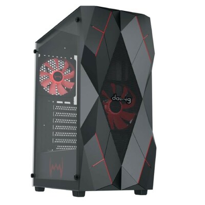 daWg V' Series 240 Mid-Tower Gaming Cabinet/Case, Pre-Installed 2 Multicolor Fans (Black)