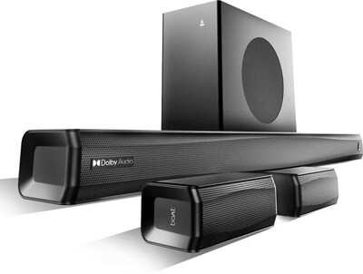 boAt Aavante Prime 5.1 7050D, Dolby Audio,Wireless Satellites & Subwoofer,EQModes 700 W Bluetooth Soundbar (Premium Black, 5.1 Channel)
