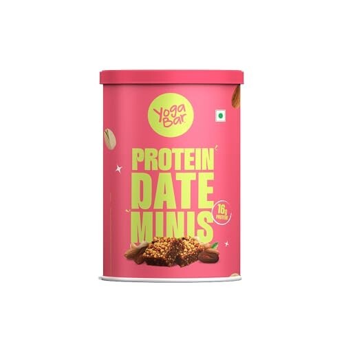Yogabar Protein Date Minis Dates & Nuts Snack – 200g Pack (10 x 20g)