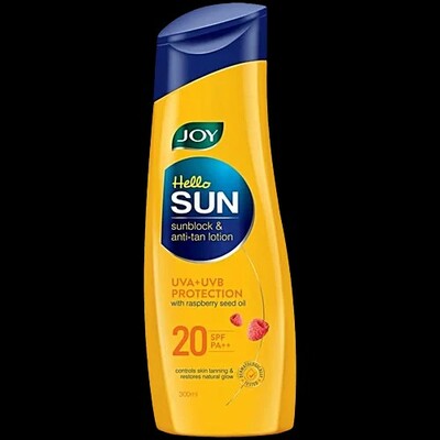 Joy Hello Sun SPF 20 PA++ Sunblock & Anti-Tan Lotion, 300 ml