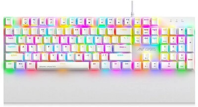 Ant Esports MK4100 Wired USB Standard Gaming Keyboard Compatible with Desktop, Laptop, Mac (White)