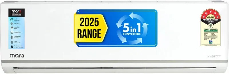 MarQ by Flipkart 2025 Model 1 Ton 5 Star Split Inverter 5-in-1 Convertible AC (White)
