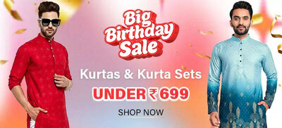 [Snapdeal] Big birthday sale: Kurta sets, kurta under 700 rupees (upto 85% off)