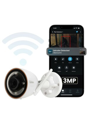 QUBO White 3MP Sensor With 2K 1296P Resolution Smart Bullet Security Camera