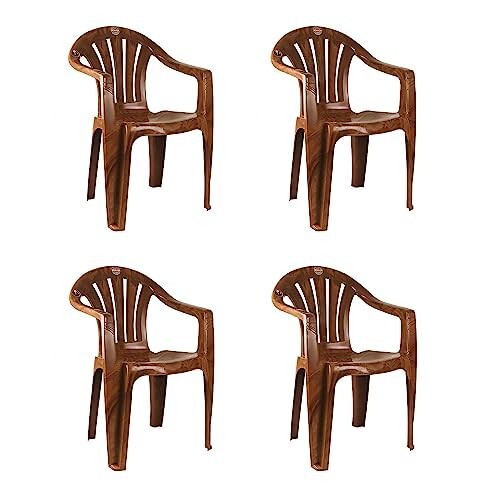 Cello Capri Arm Chair (Sandalwood Brown, Set of 4) 