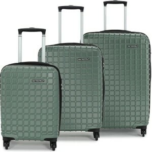 METRONAUT Grid Set-3 (20Inch+24Inch+28Inch) Cabin & Check-in Set 4 Wheels - 28 Inch Green