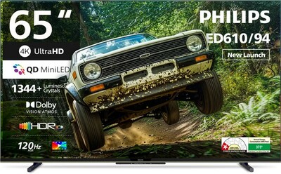 PHILIPS 164 cm (65 inch) Ultra HD (4K) Mini LED Smart Google TV 2025 Edition (65MLED610/94)