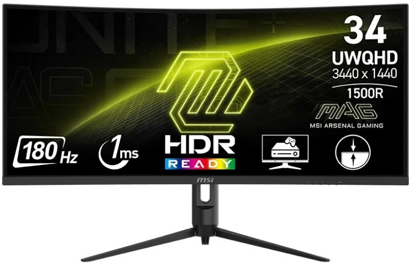 MSI MSI 86.36 cm (34 inch) Curved UWQHD VA Panel (MAG342CQR E2) (Adaptive Sync, Response Time: 1 ms, 180 Hz Refresh Rate)