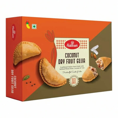 Haldiram's Coconut Dry Fruit Gujia 400g | Gujiya Sweets | Indian Mithai Festive Sweet Gift Box | Mithai for All Occasion- Holi Special