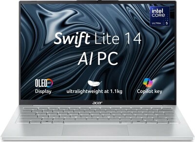 Acer Swift Lite 14 Intel Core Ultra 5 115U - (16 GB/512 GB SSD/Windows 11 Home) SFL14-54M Thin and Light Laptop (14 Inch, Light SIlver, 1.1 Kg, With MS Office)