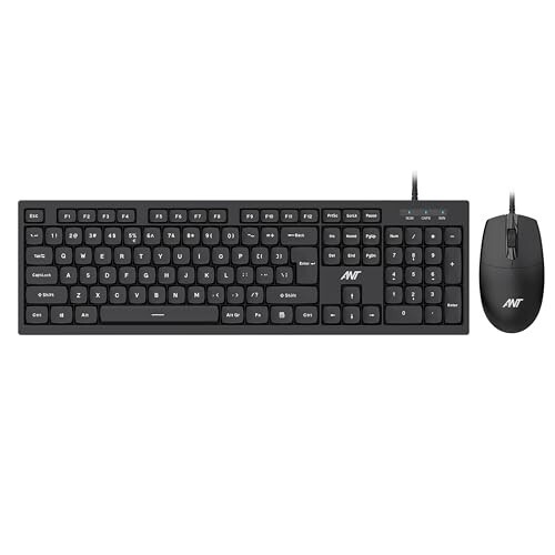 Ant MASTER10 Full Size Wired Keyboard and Mouse Combo, 104 Keys, 6 Anti-Ghosting