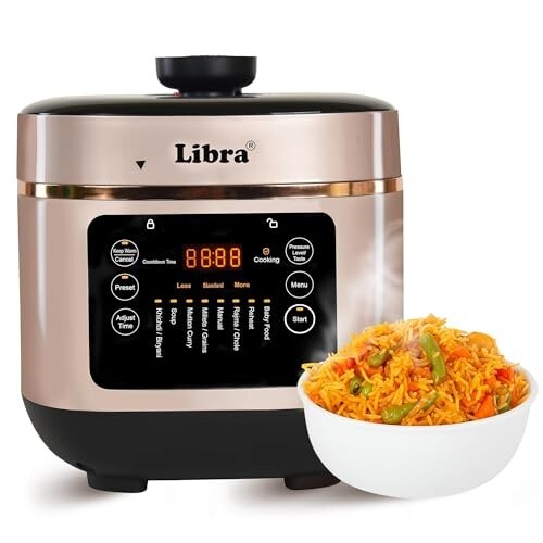 Libra 6 Litre Electric Cooker | Electric Pressure Cooker (Rose Gold)