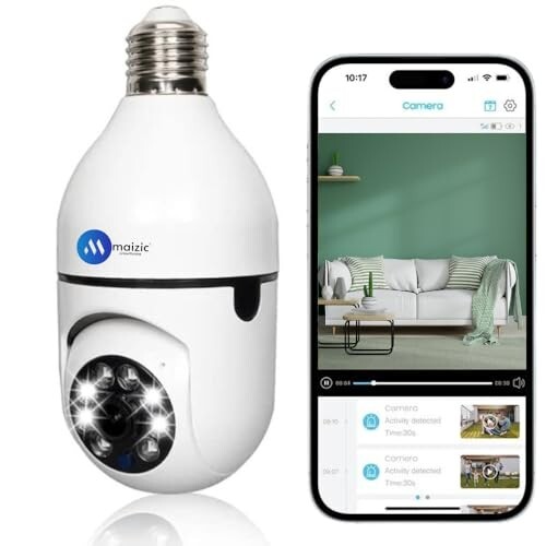 Maizic Smarthome 3 MP WiFi HD Robo Bulb CCTV Camera