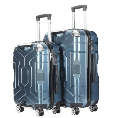 Story@Home Set of 2 Small & Medium Trolley Bags for Travel, Check in 8 Wheels 360 Rotating Luggage Trolley Bags for Travel, Suitcase (Cyan Blue, | 51cm | 61 cm)