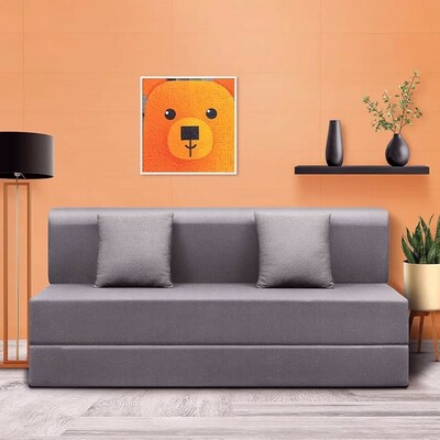 Sleepyhead Napster Sofa Cum Bed 3 Seater Foldable with 2 Cushions