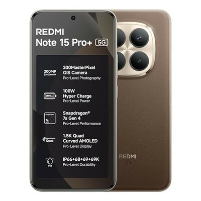 REDMI Note 15 Pro+ 5G (Coffee Mocha, 8GB + 256GB) | 200MasterPixel OIS Camera 