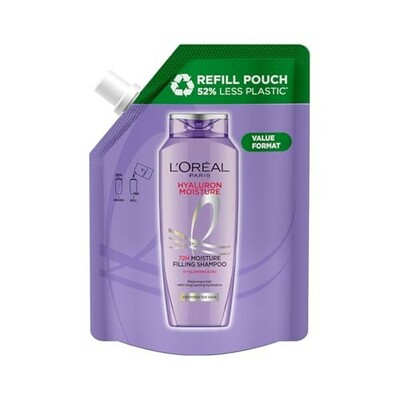 L’Oréal Paris Hyaluron Moisture Shampoo Refill With Hyaluronic Acid For 72 HR Hydrated Hair, 500ml