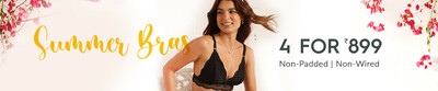 Clovia - Summer Bras - 4 Bras For 899 [ 835 After Coupan Code ]