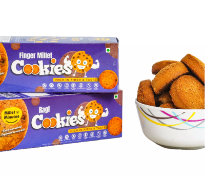 Milletnminutes finger millet (ragi) cookies 100% natural millet  snack | no maida, no refined sugar | 100g at Rs 19