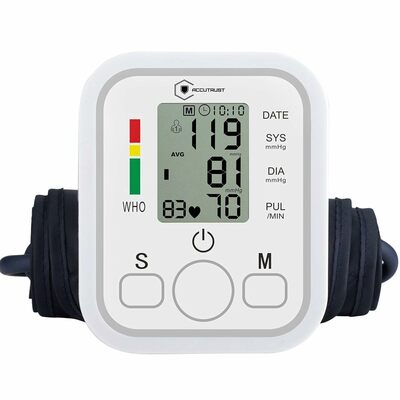 Digital Blood Pressure Monitor for Upper Arm with Large LCD Display, Hypertension Indicator, 2 User Memory (90 Readings), Pulse Rate & Heartbeat Detection – Automatic BP Machine