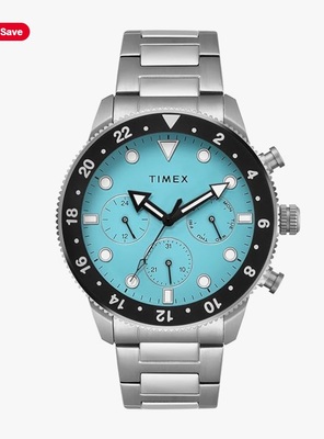 Timex Diver type sky blue dial big dial watch. Honest 45% off