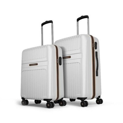 Aristocrat Atlas Set of 2 Trolley Bag 55cm & 66cm | Small+Medium | Hard Luggage (White)