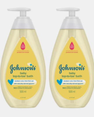 JOHNSON'S Baby Top-to-Toe Bath | 2 x 500 ml 