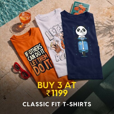 Buy Bewkoof 3 T-shirts at Rs.1199