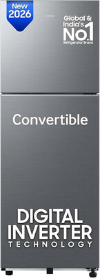 Samsung 236 L, 3 Star, Convertible, Digital Inverter Frost Free Double Door Refrigerator (RT40H28U3THL, Silver, Matt Doi Metal, 2026 Model) 