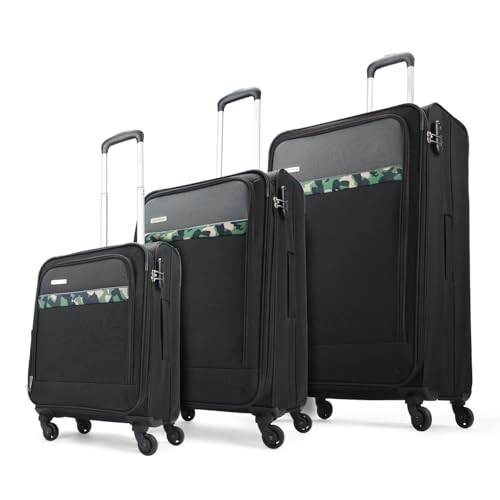 Aristocrat Commander Set of 3 Trolley Bag 55, 69 & 79cm (Black)