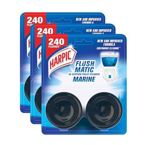 Harpic 100 gm - Marine, Flushmatic In-Cistern Toilet Cleaner Blocks | Suitable for Toilet Bowls (Pack of 3)