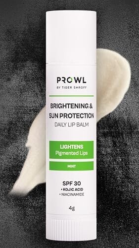 PROWL by Tiger Shroff Lipbalm For Men Brightening Dark Lips with Kojic Acid & Niacinamide | SPF 30 PA+++ Daily Lip Balm For Lightening Pigmented Dry Lips | Pigmentation Removal Care | Mint, 4g