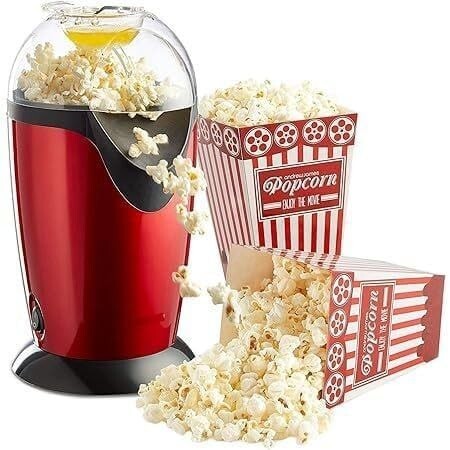 New Mini Sweet Hot Air Popcorn Machine And Snack Maker, Automatic Instant Popcorn Maker Stylish Design, Aluminium Alloy Oil Free Maker Machine, Popcorn in Just Minutes. (RED)
