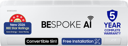 Samsung Bespoke AI 2026 Model 1 Ton 5 Star Split Inverter with Wi-fi