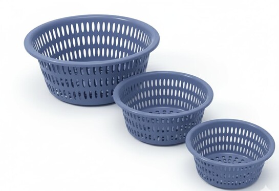 All Time Easy Round Basket Set of 3 For Kitchen, Multipurpose Vegetables, Toys, Office, Stationery